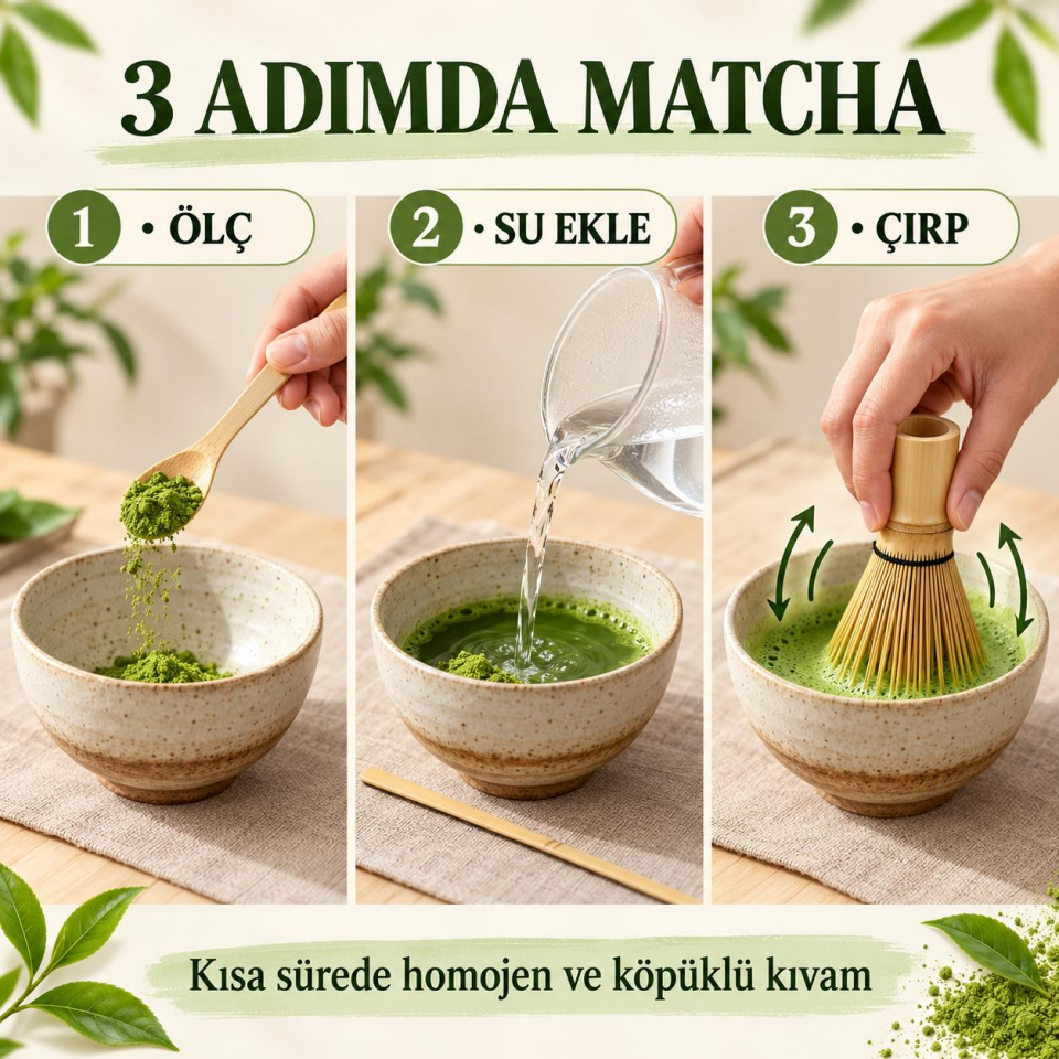 Valkyrie Matcha Çayı Hazırlama Seti 3 Parça Bambu Chasen Çırpıcı Chashaku Kaşık ve Karıştırma Çubuğu