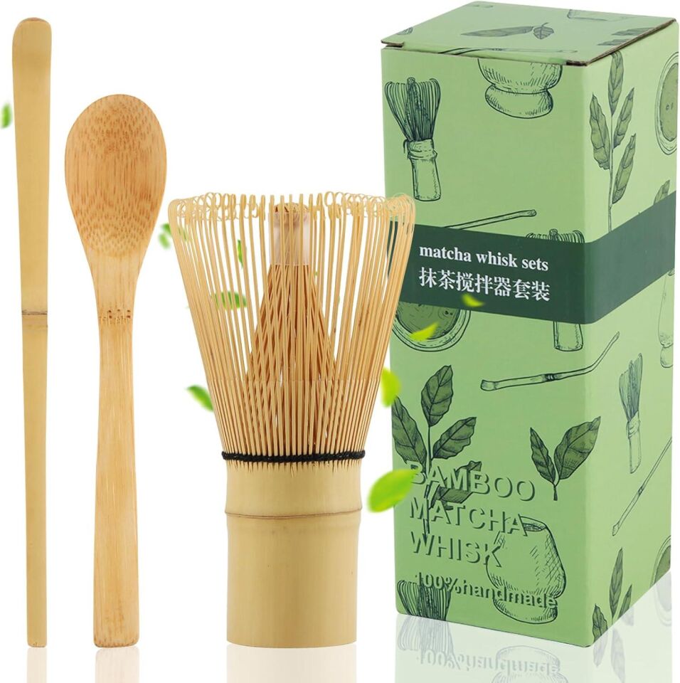 Valkyrie Matcha Çayı Hazırlama Seti 3 Parça Bambu Chasen Çırpıcı Chashaku Kaşık ve Karıştırma Çubuğu
