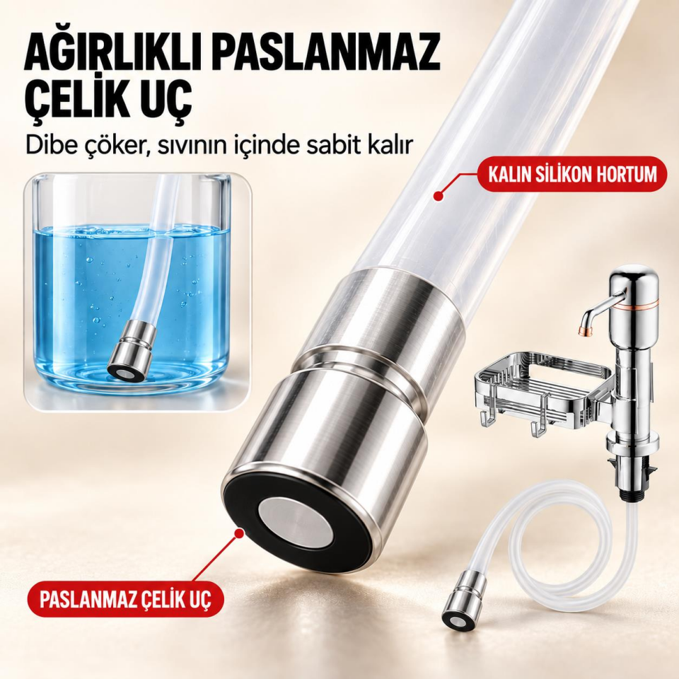 Valkyrie 2’si 1 Arada Mutfak Sıvı Sabunluk ve Süngerlik Seti Tezgah Üstü Pompalı Dispenser 360° Döner
