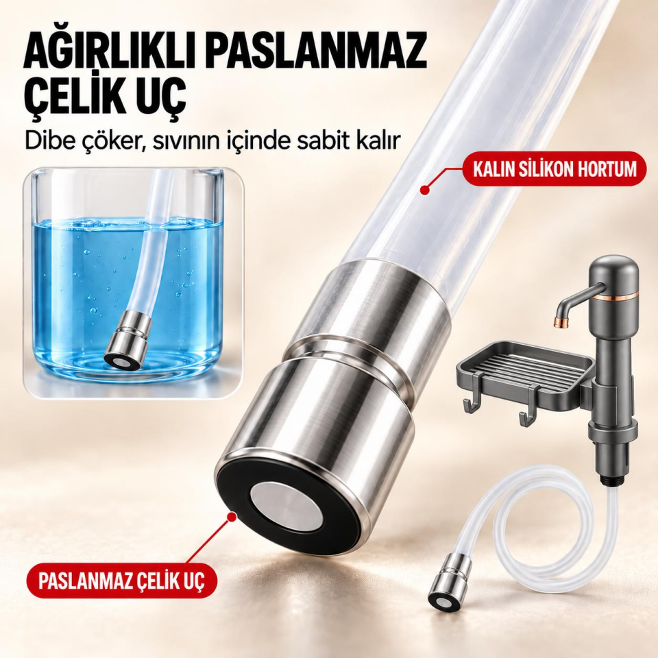 Valkyrie 2’si 1 Arada Siyah Mutfak Sıvı Sabunluk ve Süngerlik Seti Tezgah Üst Pompalı Dispenser 360°