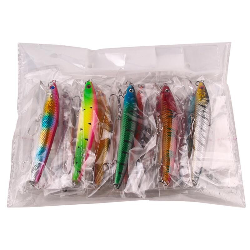 Valkyrie 10 Adet 10cm 9gr Minnow Sahte Olta Yem Seti Rapala 1m Derinlik 10 Farklı Renk Karbon Çelik İğne