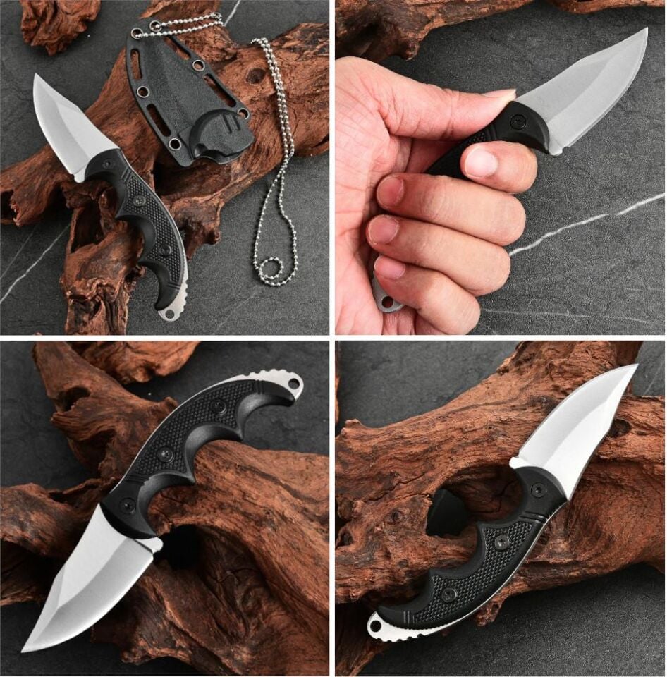 Valkyrie Boyun Askılı Kılıflı Paslanmaz Çelik Av Bıçağı Karambit – Kılıflı ve Taşınabilir Boy