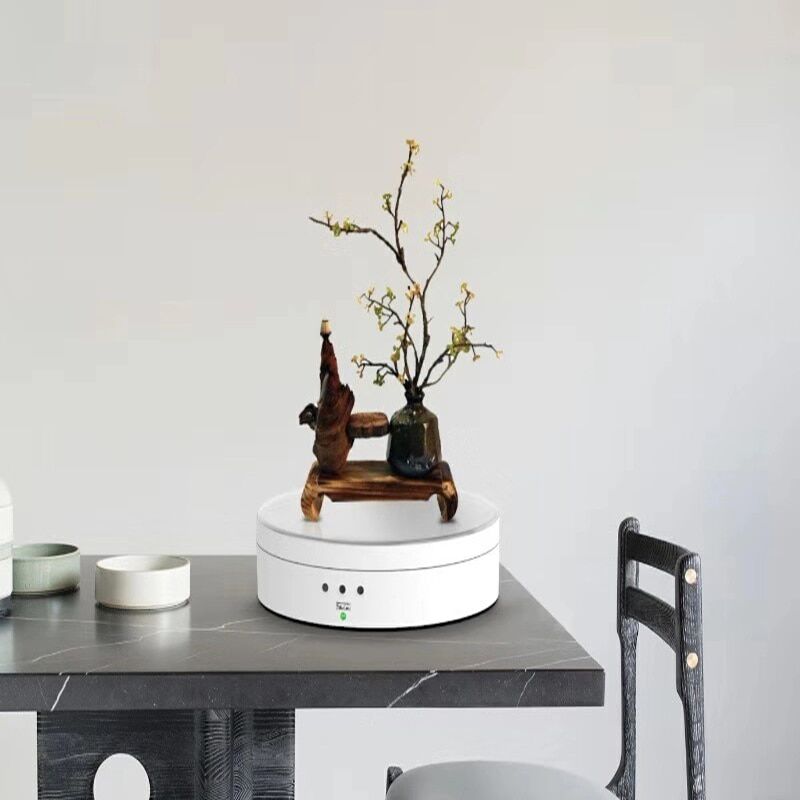 Valkyrie 14cm Ürün Çekimi ve Vitrin için 3 Hızlı 360 Döner Tabla Turntable Beyaz
