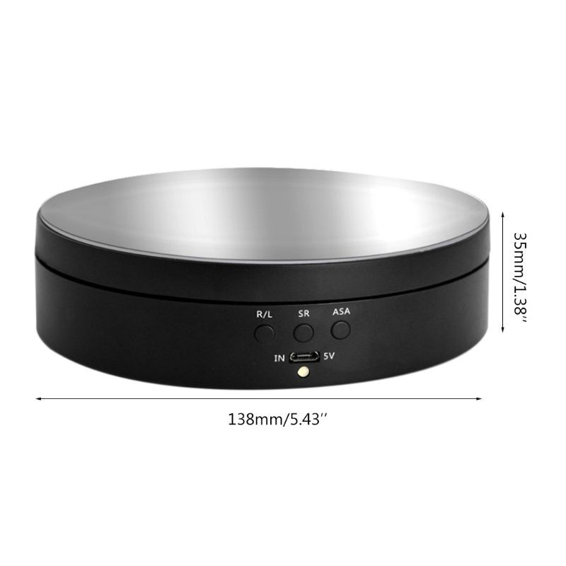 Valkyrie 14cm Ürün Çekimi ve Vitrin için 3 Hızlı 360 Döner Tabla Turntable Siyah