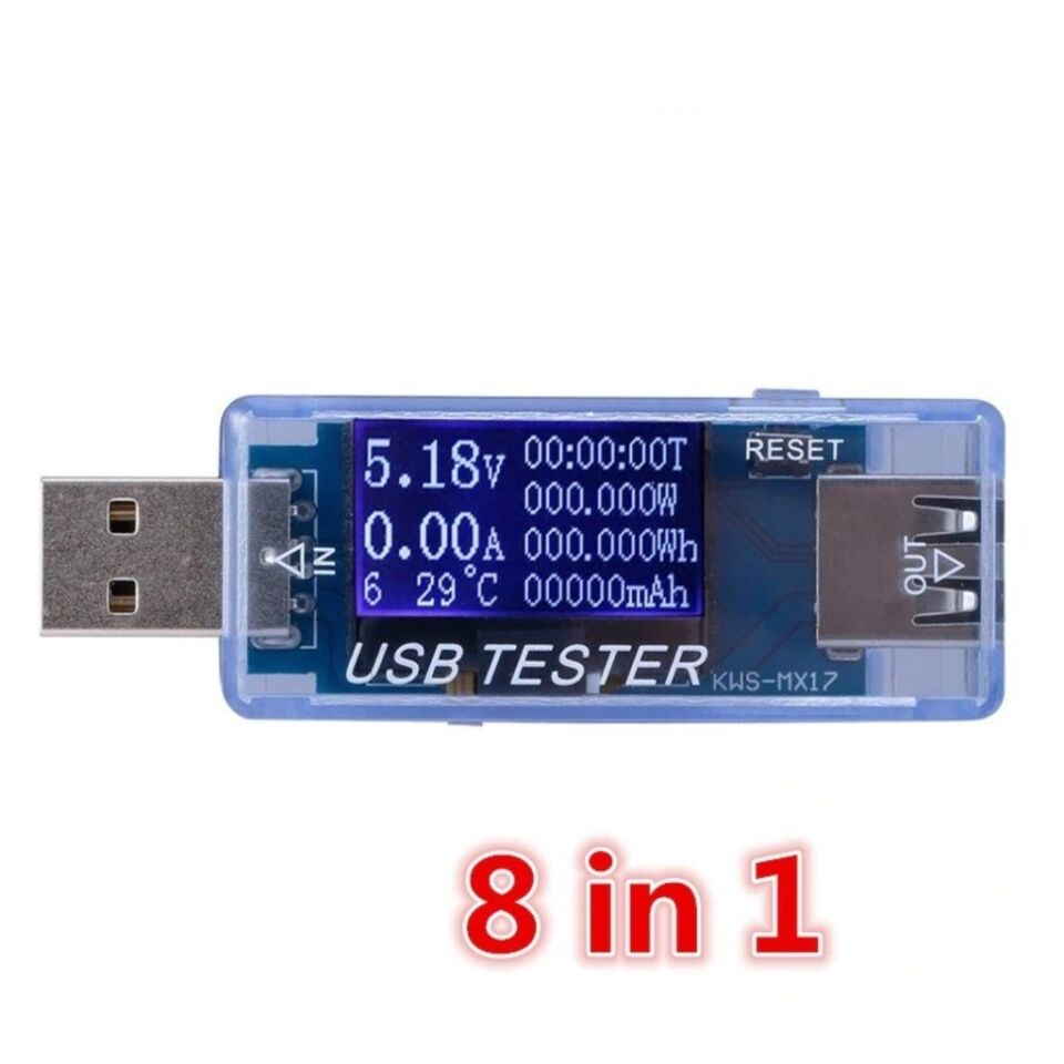valkyrie KWS-MX17 USB Tester Ampermetre Voltm.Sıcaklık Akım Ölçer