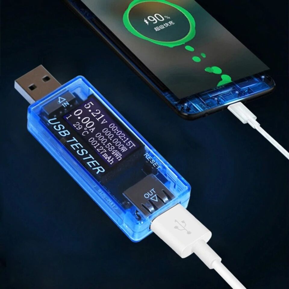 valkyrie KWS-MX17 USB Tester Ampermetre Voltm.Sıcaklık Akım Ölçer