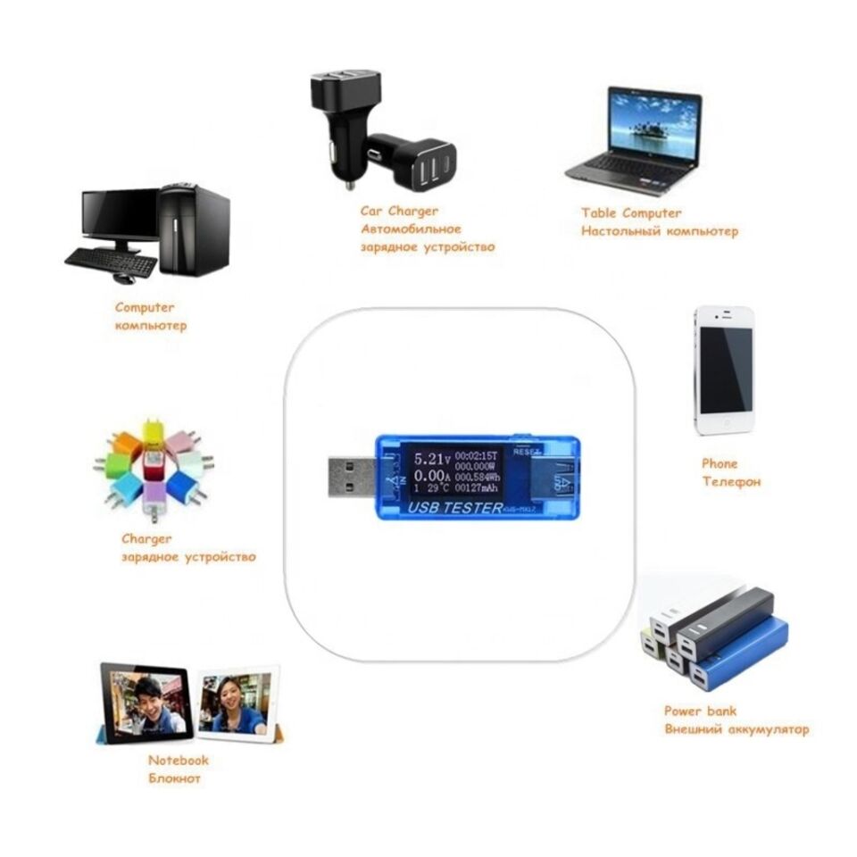 valkyrie KWS-MX17 USB Tester Ampermetre Voltm.Sıcaklık Akım Ölçer