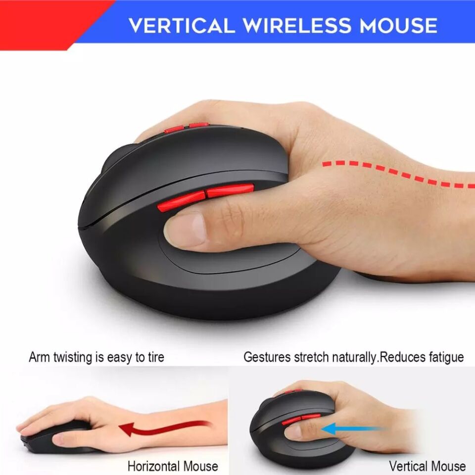 Valkyrie Kablosuz 2.4G Şarjlı 7 Tuşlu 2400DPI Ergonomik Dikey Gaming Mouse