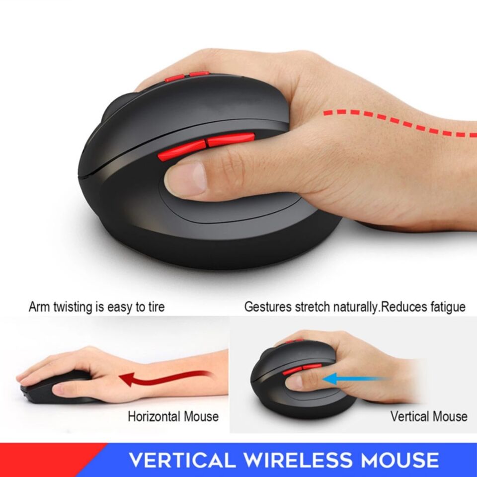 Valkyrie Kablosuz 2.4G Şarjlı 7 Tuşlu 2400DPI Ergonomik Dikey Gaming Mouse