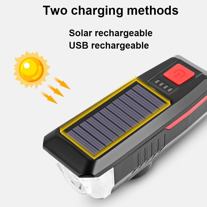 Solar Bisiklet Feneri Su Geçirmez T6 Led Güneş Enerjili Usb Şarjlı