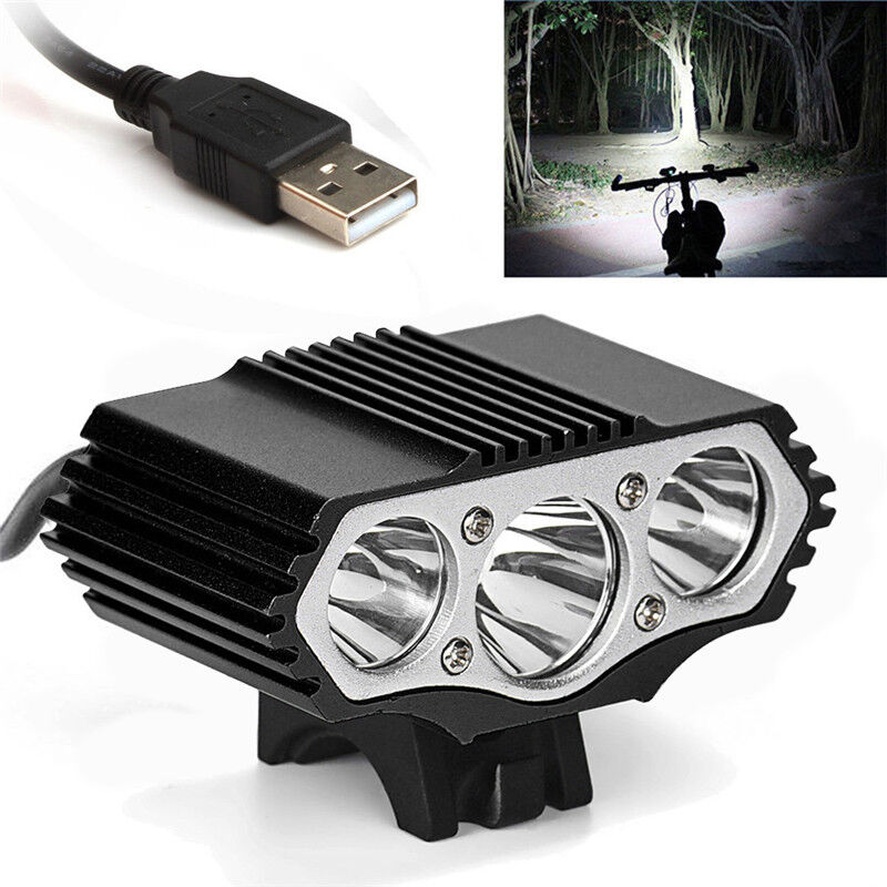 12.000 LÜMEN 3x XM-L T6 LED Bisiklet Farı USB