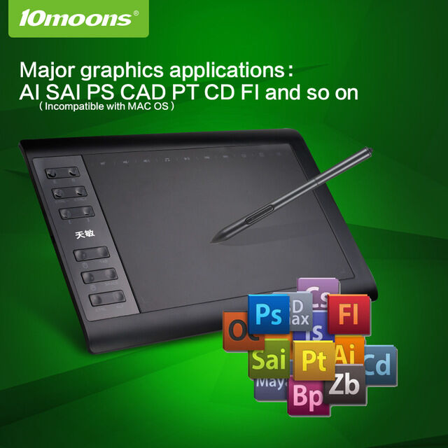 10moons G10 10x6 inç 8192 Seviye 5080LPI Grafik Tablet