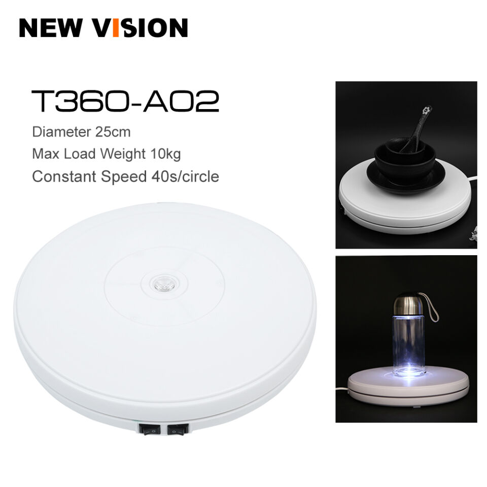 Vision Ürün Çekimi İçin 360 Derece Elektrikli Döner Tabla Turntable beyaz
