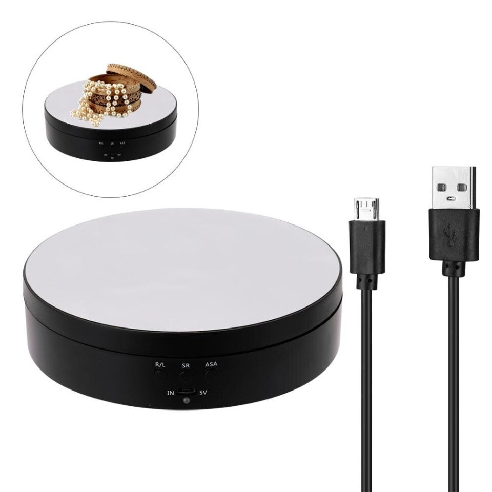 Ürün Çekimi ve Vitrin için 3 Hızlı 360 Döner Tabla Turntable 14cm