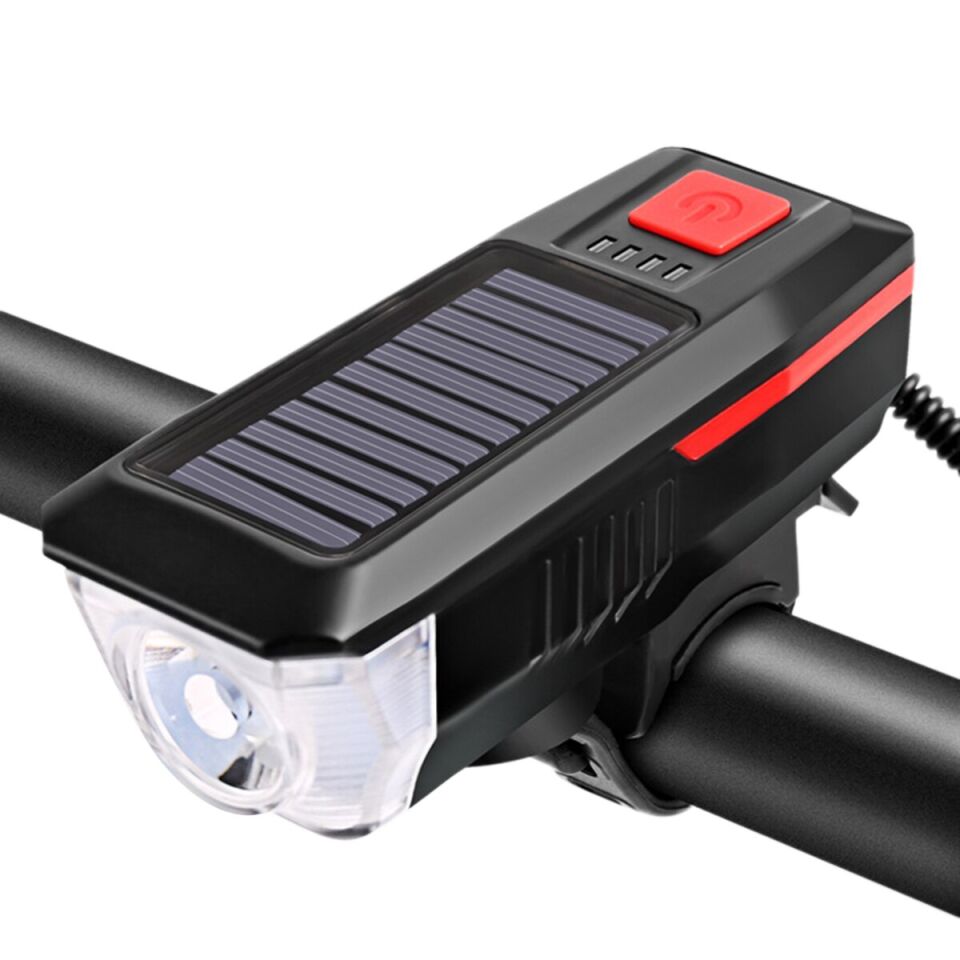 Solar Bisiklet Feneri Su Geçirmez T6 Led Güneş Enerji Usb Şarjlı