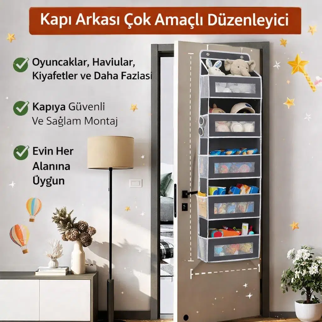 Valkyrie Kapı Arkası Organizer 5 Cepli Askılı Dolap Düzenleyici Çok Amaçlı Kapı Arkası Raf 20kg Taşıma Gri Valkyrie Kapı Arkası Organizer 5 Cepli Askılı Dolap Düzenleyici Çok Amaçlı Kapı Arkası Raf 20kg Taşıma Gri