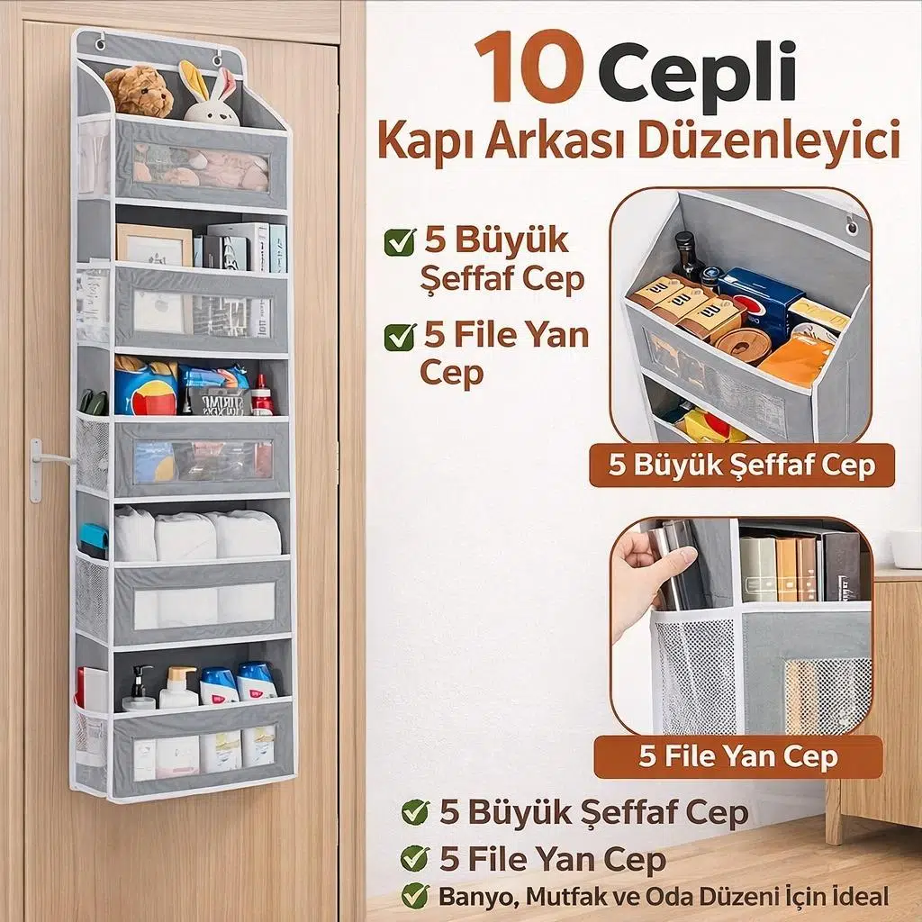 Valkyrie Kapı Arkası Organizer 5 Cepli Askılı Dolap Düzenleyici Çok Amaçlı Kapı Arkası Raf 20kg Taşıma Gri Valkyrie Kapı Arkası Organizer 5 Cepli Askılı Dolap Düzenleyici Çok Amaçlı Kapı Arkası Raf 20kg Taşıma Gri